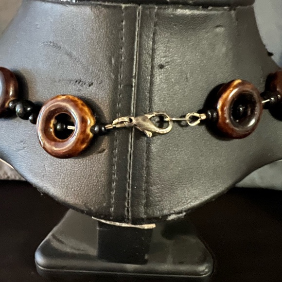 Hand made brown and black necklace. 22” long - Picture 3 of 3